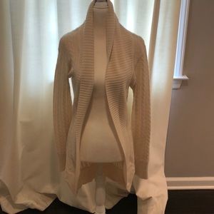 Cream Alice+Olivia open front sweater